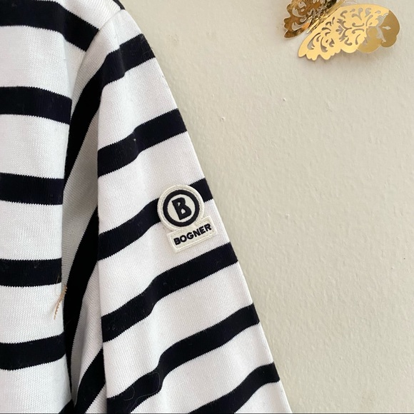 NWT: BOGNER | Stana 3/4-Arm Black and White 100% Cotton Shirt - Picture 6 of 10